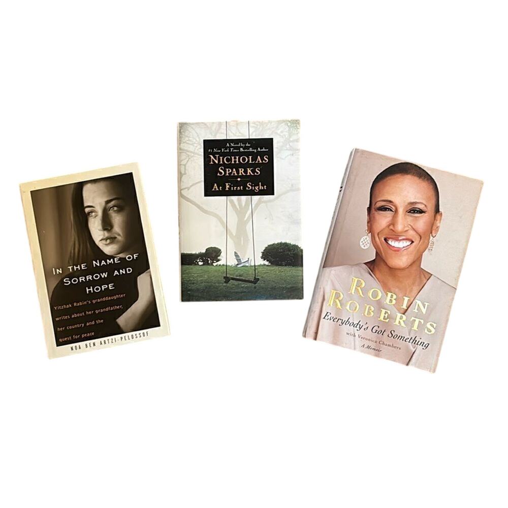 Bundle of 3 Hardcover Books- Robin Roberts, biography, Nicholas Sparks mystery